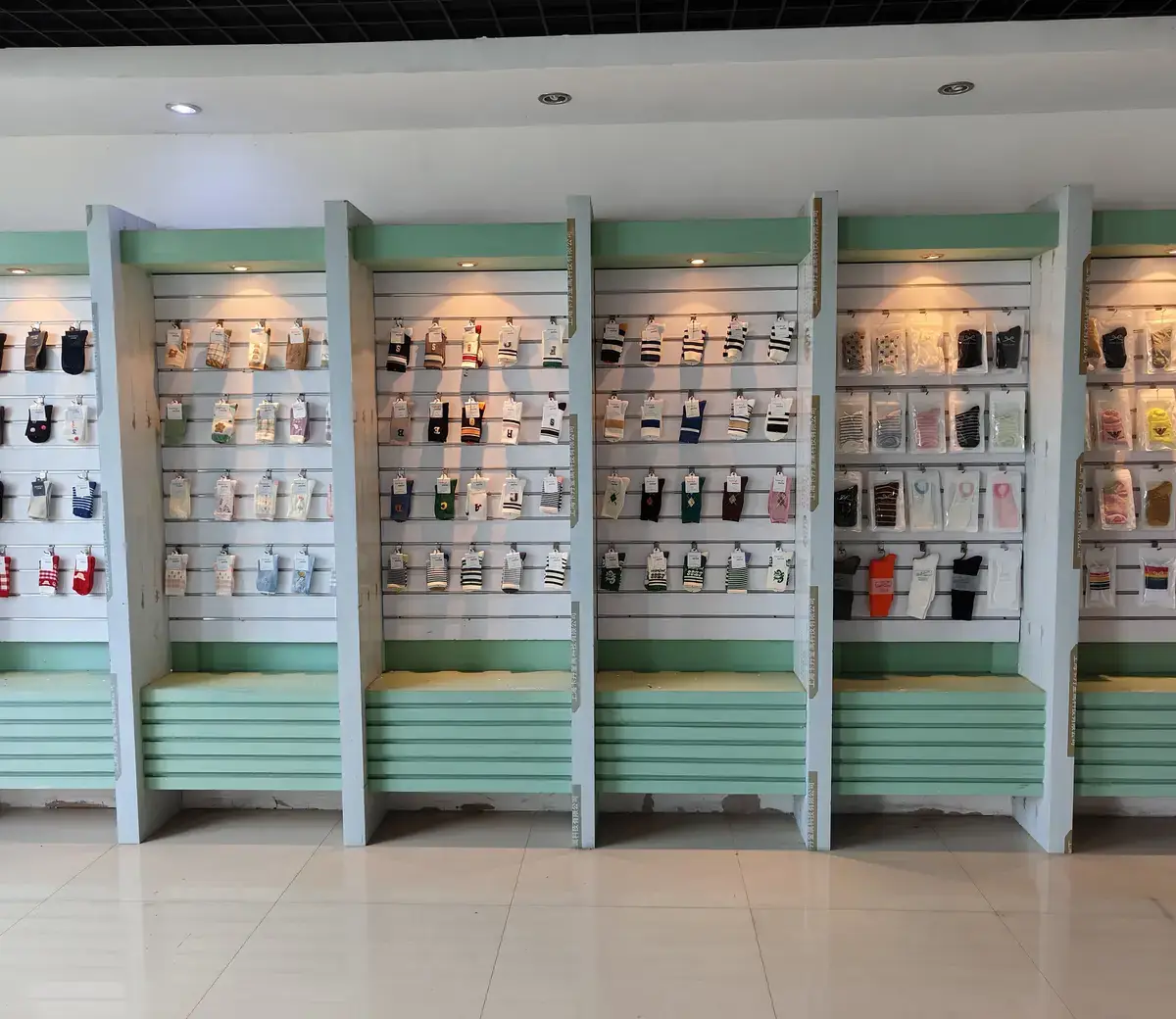 QYQ Socks product showroom in Zhuji