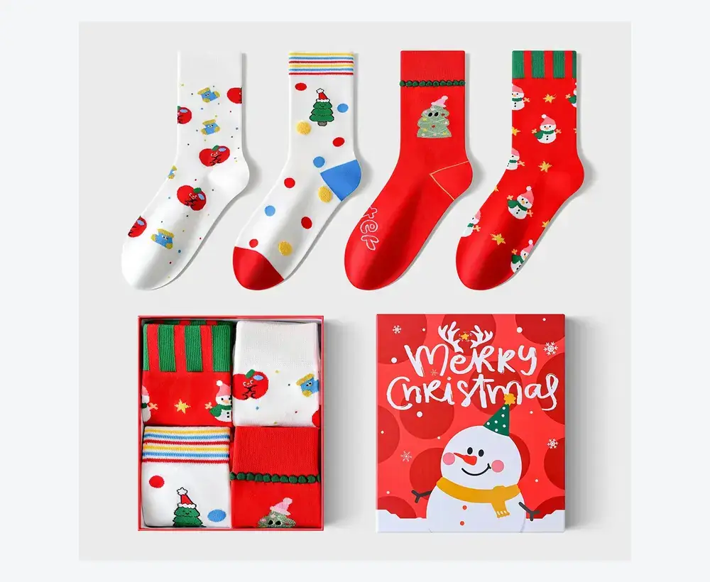 Custom sock samples and packaging reference