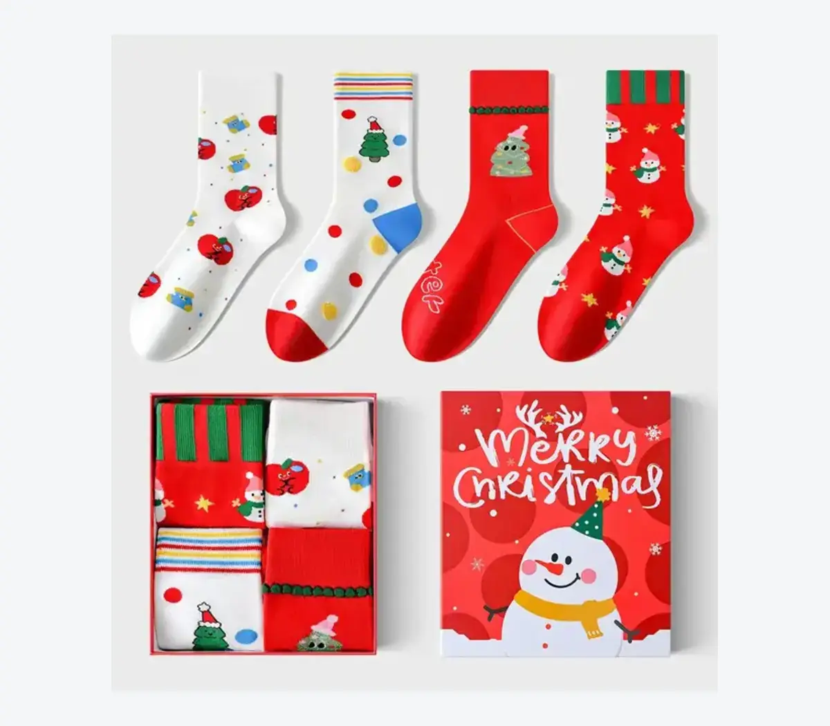 QYQ custom OEM patterned socks and packaging